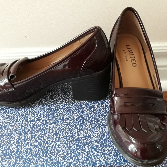 Burgundy Lamé Oxford shoes - Picture 2 of 4